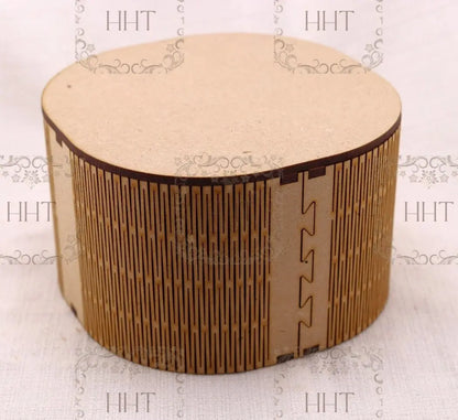 Laser Cut MDF, Round Flex Box with Flat Lid, Buildable Kit, Craft, Base, Blank, Canvas, Decoupage, Mixed Media, 6 pc, 5" diameter x 3.5"h Handcrafted Holiday Traditions