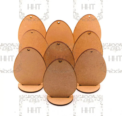 Laser Cut MDF, Easter Egg, Blank, Base, Ornament, Standing, Hanging, Decoration, 9, 2pc sets, Decoupage, Mixed Media, 2.5"w x 3.75"h 1/8 in Handcrafted Holiday Traditions