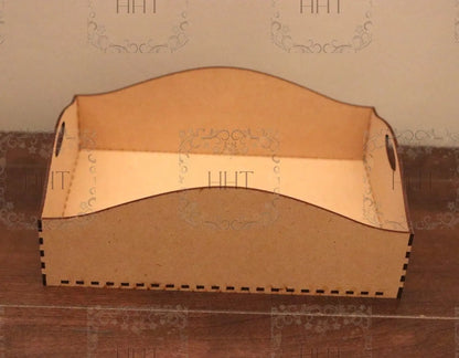 Laser Cut MDF, Buildable, Blank, Base, Tray, Canvas, for Decoupage, Crafts, Mixed Media,, Crafting,  5 pc, 12 w x 8.5l x 4 h Handcrafted Holiday Traditions