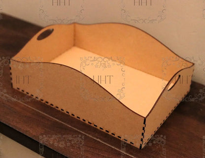 Laser Cut MDF, Buildable, Blank, Base, Tray, Canvas, for Decoupage, Crafts, Mixed Media,, Crafting,  5 pc, 12 w x 8.5l x 4 h Handcrafted Holiday Traditions