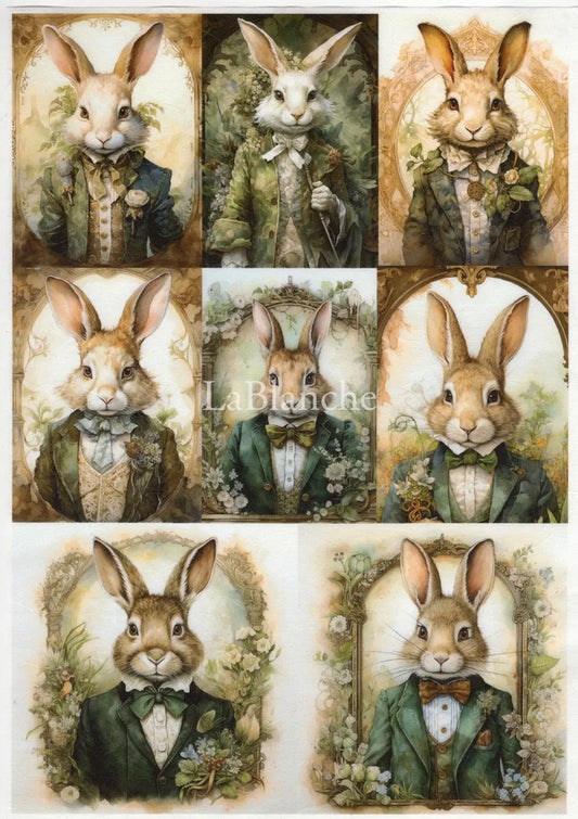 LaBlanche, 2024 Spring Release, Rice Paper, Beautiful, Easter, Magical, Bunny, Spring Shabby Chic, Squares, Lmt Ed LBD342 A4 8.27 X 11.69 in LaBlanche