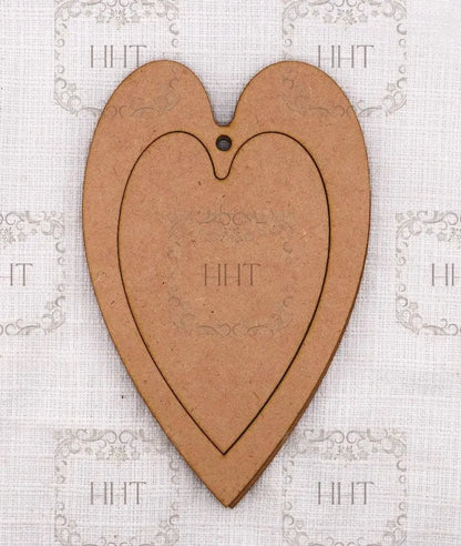 Laser Cut MDF, Framed Valentine Heart, Ornament, Base, Blank, Decoupage, Mixed Media, Crafts, 4" x 6" Handcrafted Holiday Traditions