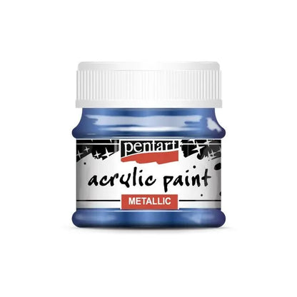 Pentart, Acrylic Paint Metallic 50 ml, Violet, Teal, Light Blue, Cobalt Blue, Water-based Pentart