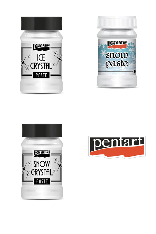 Pentart, Ice Crystal Paste, Snow Crystal Paste, Snow Paste, 100 ml, Winter Effect, Water based, Snow and Icy Effect