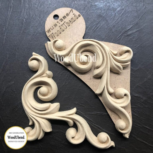 WoodUbend, Set of 2, Decorative Scroll, Flourishes, WUB1386-7,  17.5 x 8 cm