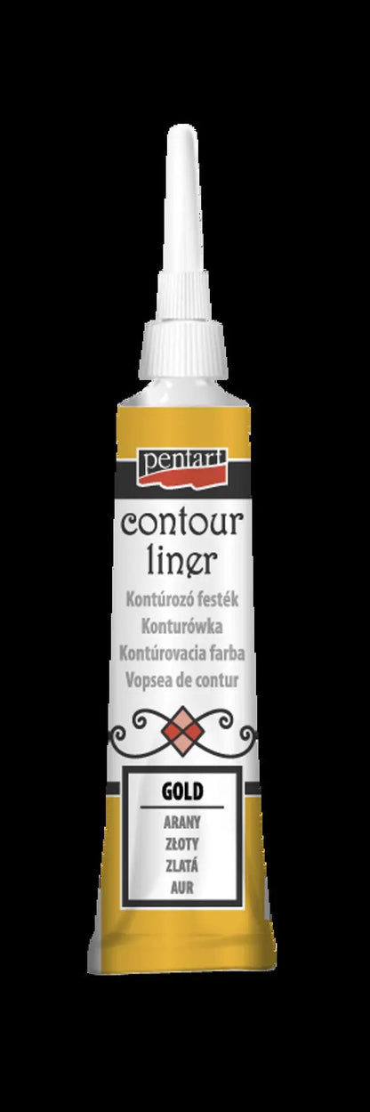 Pentart, Contour liner, 20 ml, Copper, Silver, Sparkling Gold, Gold, 3D, Metallic, Paint Pen, Water Based Pentart