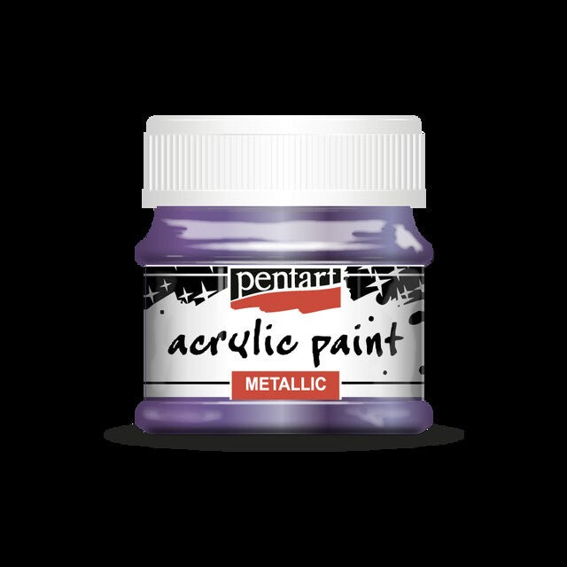 Pentart, Acrylic Paint Metallic 50 ml, Violet, Teal, Light Blue, Cobalt Blue, Water-based