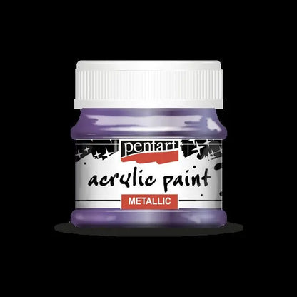 Pentart, Acrylic Paint Metallic 50 ml, Violet, Teal, Light Blue, Cobalt Blue, Water-based Pentart