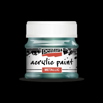 Pentart, Acrylic Paint Metallic 50 ml, Violet, Teal, Light Blue, Cobalt Blue, Water-based Pentart
