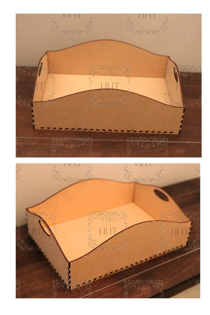 Handcrafted, Mixed Media, Decoupage,  Peacock, Tray, Laser Cut MDF, Majestic Peacock, Harlequin, Home Decor, Blue, Green, Gold, Elegant Handmade by Pamela