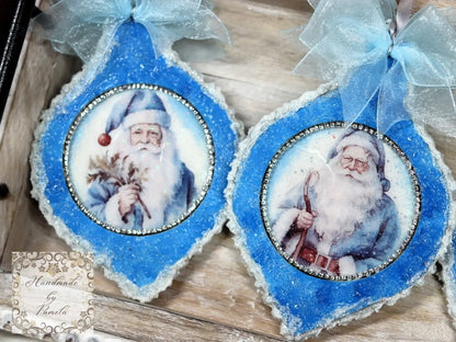 Laser Cut MDF, Vintage Style, Christmas Ornament, Blank, Base, Overlay, Frame, 3 piece, Decoupage, Mixed Media, 4.25' x 6.25",  1/8" Handcrafted Holiday Traditions