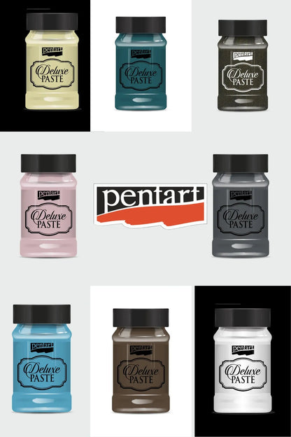 Pentart, Deluxe Paste, 100 ml, Lagoon Blue, Pearl, Champagne, Rose Gold, Black Gold, Emerald, Truffles, Platinum, Bordeaux Gold, Gold Pentart