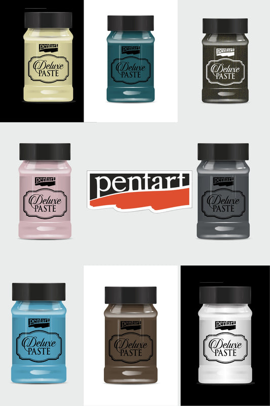 Pentart, Deluxe Paste, 100 ml, Lagoon Blue, Pearl, Champagne, Rose Gold, Black Gold, Emerald, Truffles, Platinum, Bordeaux Gold, Gold