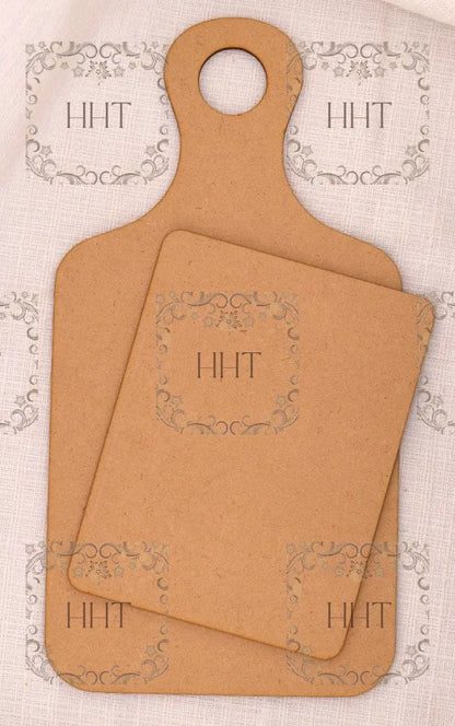 Laser Cut MDF, Cutting Board Shaped, Plaque, Panel, Base, Blank, Frame 2-pc, Decoupage Crafts, Mixed Media, 5.75 x 11 Handcrafted Holiday Traditions