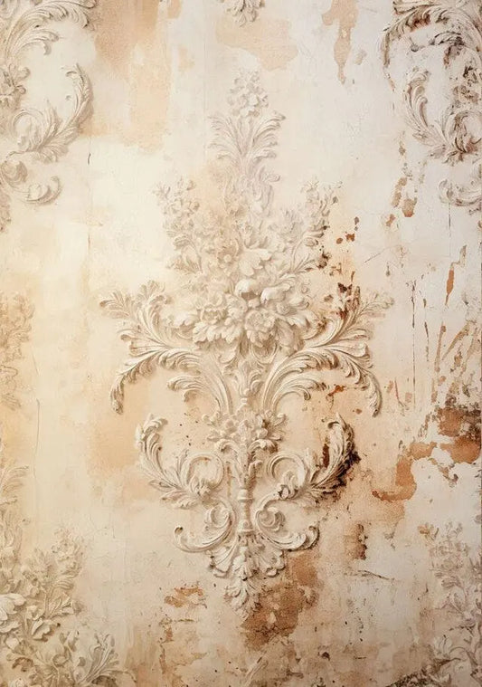 LaBlanche, 2024 Spring Release, Rice Paper, Relief Scones, Vintage, Shabby Chic Style, background, Wallpaper, LBD358, A4 8.27 X 11.69 LaBlanche
