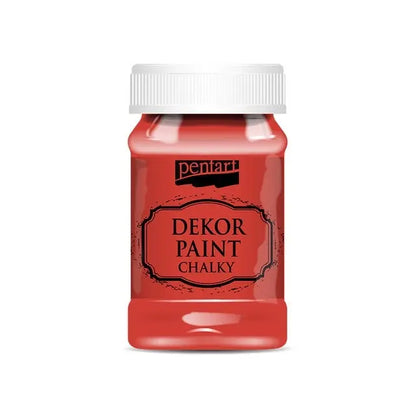 Pentart, Dekor, Chalk Paint, Blackberry, Blue, Mustard Yellow, Red, Chalky Paint, Water based, Matte, 100 ml Pentart