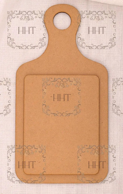 Laser Cut MDF, Cutting Board Shaped, Plaque, Panel, Base, Blank, Frame 2-pc, Decoupage Crafts, Mixed Media, 5.75 x 11 Handcrafted Holiday Traditions