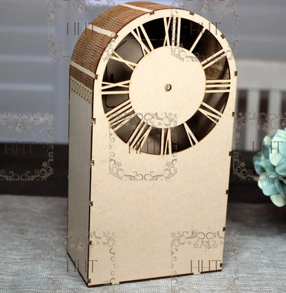 Laser Cut MDF, Mantle Clock, Buildable kit, Base, Blank, Canvas, Decoupage, Mixed Media, Paintable, Home Decor, 6 pc, 7.5" x 13.5" x 4.25"d Handcrafted Holiday Traditions
