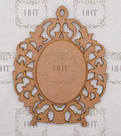 Laser Cut, MDF, Ornament, Blank, Base, Picture Frame, Vintage Style, 2 piece for Decoupage Mixed Media, Craft, Crafts, 5.5" x 7" , 1/8 Handcrafted Holiday Traditions