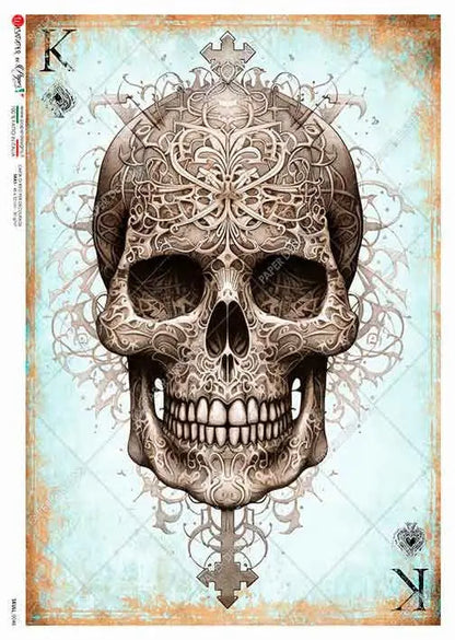 Handcrafted, Mixed Media, Decoupage, Skull, Flameless Candle, Wall Art, Sconce, Home Decor, Day of the Dead, Gothic, Plaque, Laser Cut MDF Handmade by Pamela