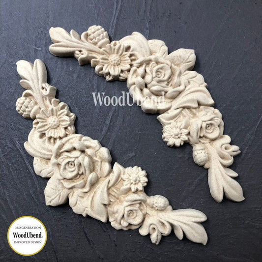 WoodUBend, Set Of Flower Garlands, Decorations, Floral, Accents, Vintage Style, WUB349 15.7 × 6.2 cm