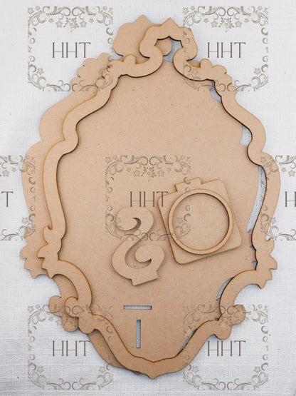 Laser Cut MDF, Wood, Craft, Blank Base, Wall Sconce, Plaque, Candle Wall Art, Home decor, Paintable, 4 piece, Decoupage, Mixed Media Handcrafted Holiday Traditions