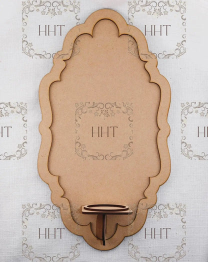 Laser Cut MDF, Wood, Craft, Blank Base, Wall Sconce, Plaque, Candle Wall Art, Home decor, Paintable, 4 piece, Decoupage, Mixed Media Handcrafted Holiday Traditions