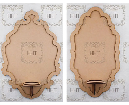 Laser Cut MDF, Wood, Craft, Blank Base, Wall Sconce, Plaque, Candle Wall Art, Home decor, Paintable, 4 piece, Decoupage, Mixed Media Handcrafted Holiday Traditions