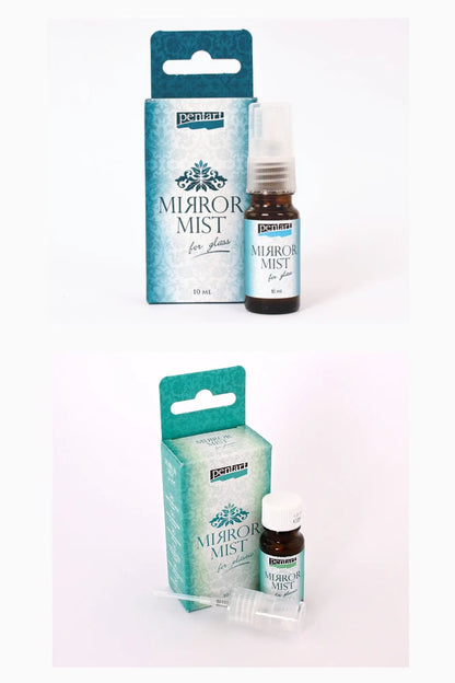 Pentart, Mirror Mist, 2 options, Mirror Effect, Glass, Plastic, Reflective, Mixed Media, Arts and Crafts, Supply, 10 ml, 29411, 29410 Pentart