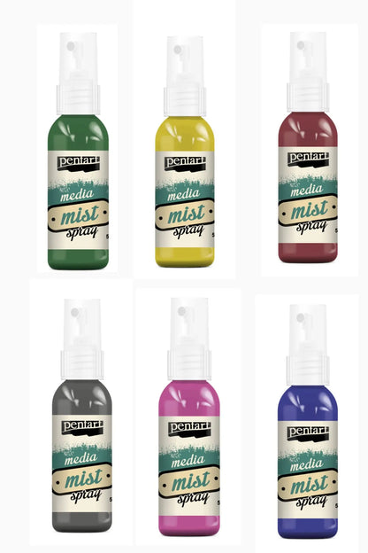 Pentart, Media Mist, Spray, 50 ml, Water-based, Liquid Paint, Vivid Colors, Scrapbooking, Mixed Media, Crafts, Art, Supplies Pentart