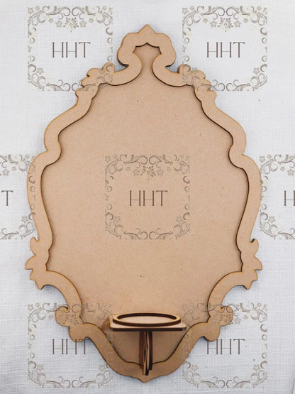 Laser Cut MDF, Wood, Craft, Blank Base, Wall Sconce, Plaque, Candle Wall Art, Home decor, Paintable, 4 piece, Decoupage, Mixed Media Handcrafted Holiday Traditions