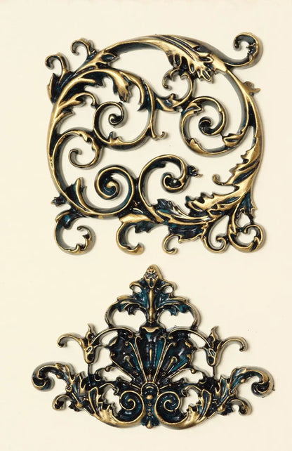 LaBlanche, Silicone Mould, Mold, Limited Edition, Ornament Claudette, Scrolls, Flourishes, Food Safe, Silicone Mold, 12.7 x 20.3 cm LBMF058 LaBlanche