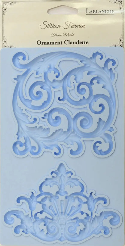 LaBlanche, Silicone Mould, Mold, Limited Edition, Ornament Claudette, Scrolls, Flourishes, Food Safe, Silicone Mold, 12.7 x 20.3 cm LBMF058 LaBlanche