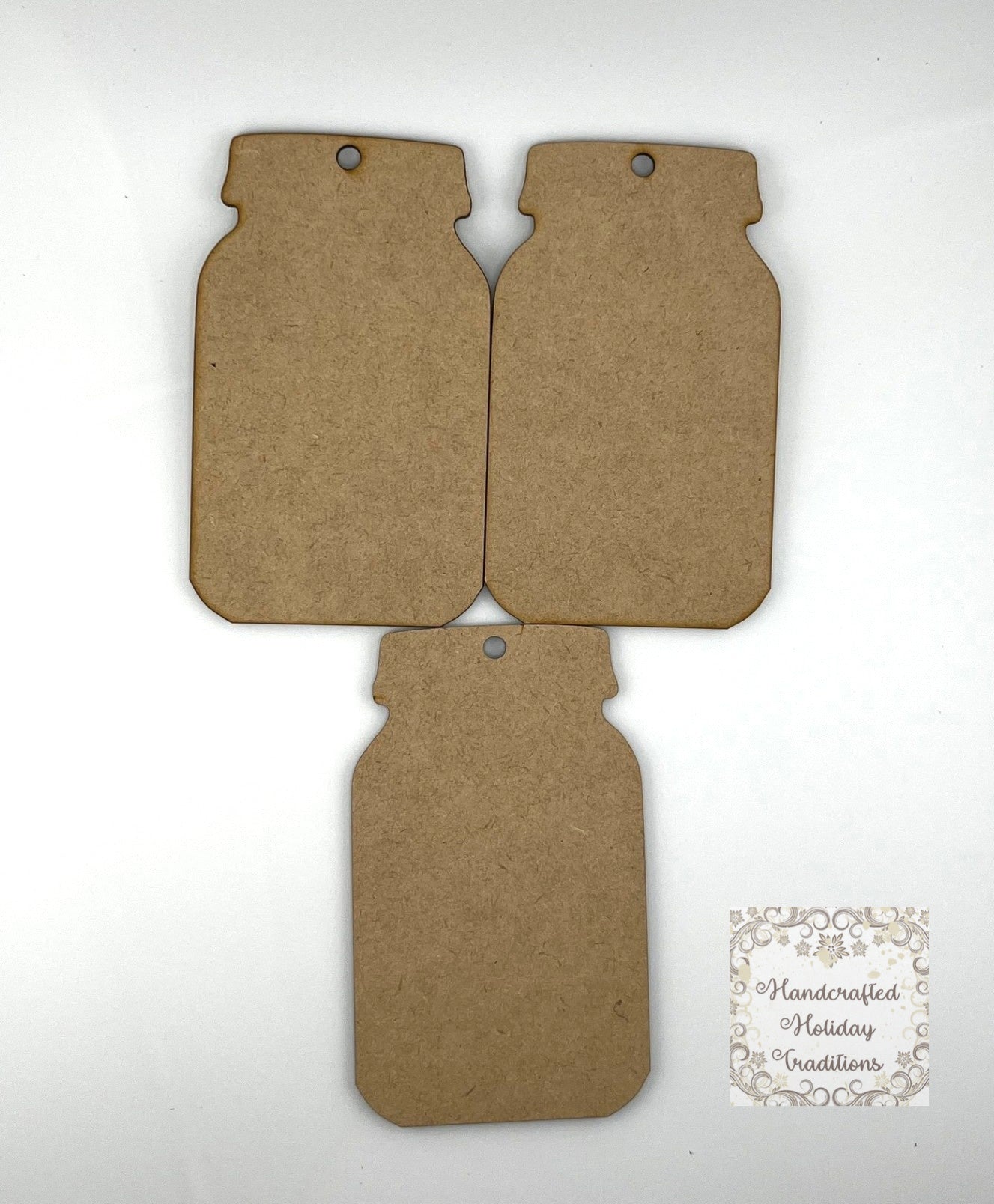 Laser Cut MDF, Mason Jar Style Tag Set of 3, Blank, Base, Decoupage, Crafts, Mixed Media, Gift Tag, 3"x 5"