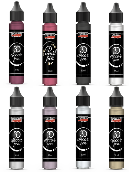 Pentart 3D Decor Paint Pen, Pearl, 30 ml, Premium Quality, DIY Crafts, Mixed Media