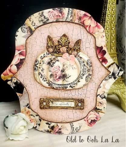 Laser Cut, MDF, Vintage Style, Framed Panel, Plaque, Blank, Base, Plaque, 2 pc, Decoupage, Mixed Media, Crafts, 9"w x 8 3/4"h Handcrafted Holiday Traditions