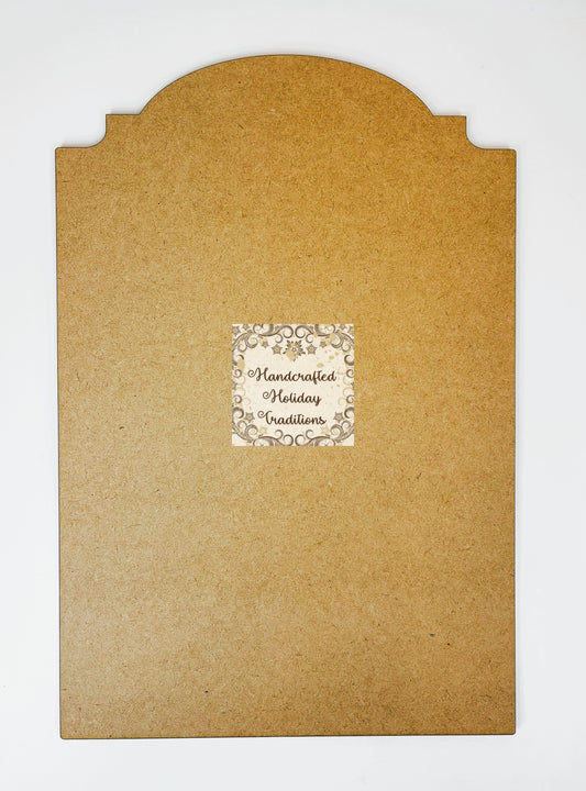 Laser Cut MDF Wood Unfinished Base Blank for Decoupage, Vintage Style Plaque, Mixed Media Craft Panel, 8"w x 12"h, Ready to Paint