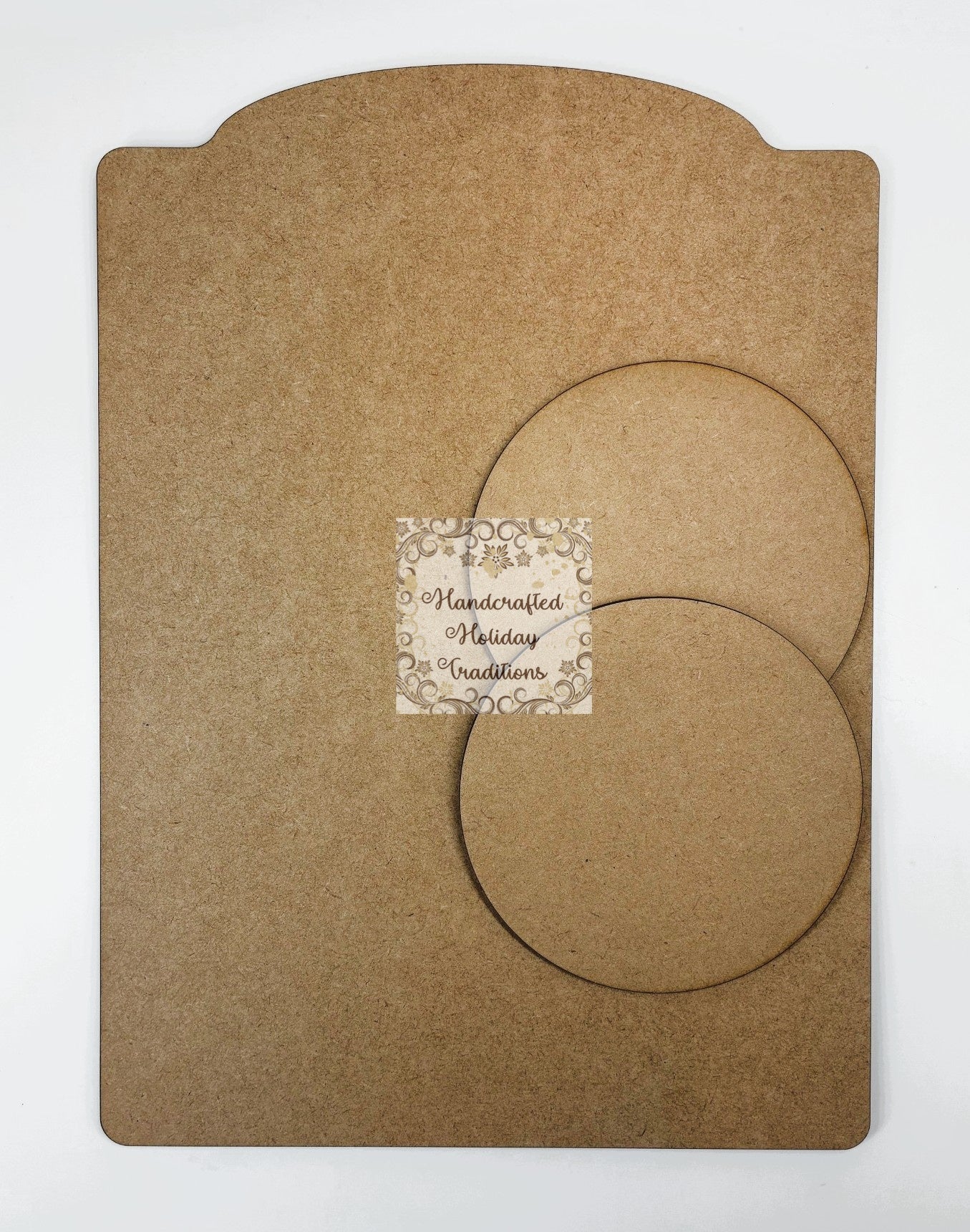 Laser Cut MDF Wood Unfinished Base Blank for Decoupage, Vintage Style Plaque, Mixed Media Craft Panel, 8 1\2" x 12", Ready to Paint