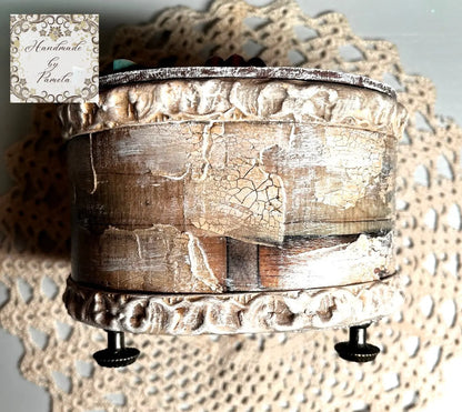 Handcrafted, Country Style Rooster, Laser Cut MDF Trinket Box, Decoupage, Mixed Media, Home Decor Handmade by Pamela