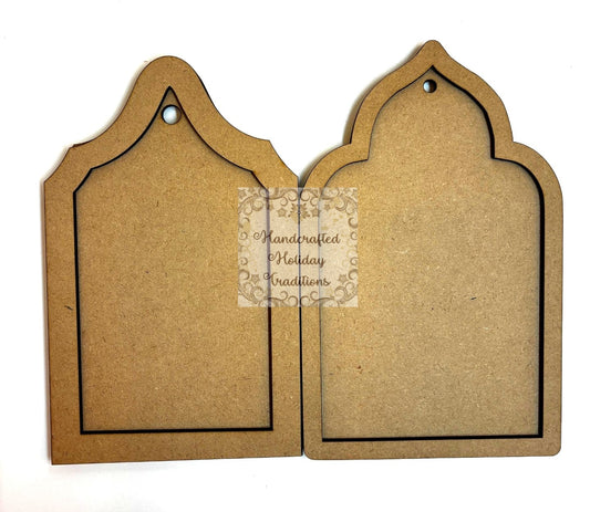 Laser Cut MDF, Framed Vintage Style Tag, Ornament, Canvas, Blank, Base, Decoupage, Crafts, Mixed Media, Gifts, 4 1/4"w x 6 3/4"h