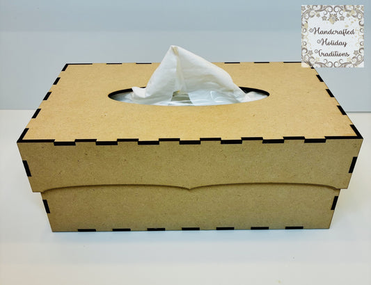 Laser Cut MDF, Kleenex Tissue Box Cover, Unfinished Wood Blank, Buildable Kit, DIY Home Decor, Decoupage, Mixed Media, Crafts