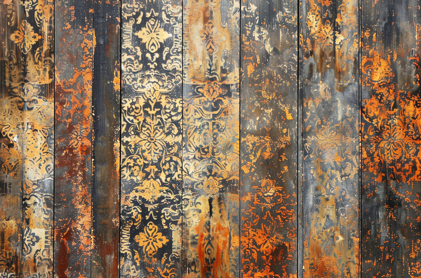 Reba Rose Creations Tissue Paper for Decoupage | Distressed Rusty Weathered Wood Background, 20"x30" | Mixed Media, DIY Craft Supplies