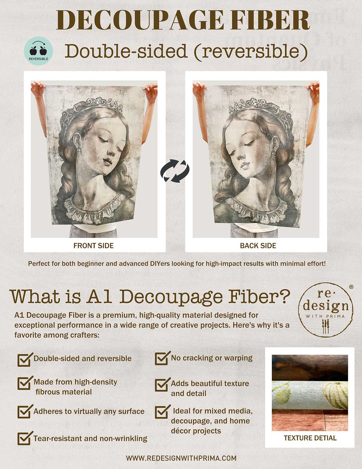 Re-Design with Prima Kacha Decoupage Fiber Pack, Moonlit Forest, Moon Light, Forest, Mixed Media, A1 23.4" x 33.1" Re-Design with Prima